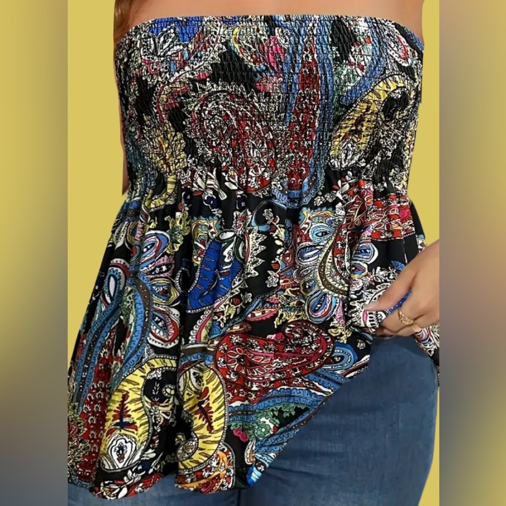 Floral Paisley Tube Top